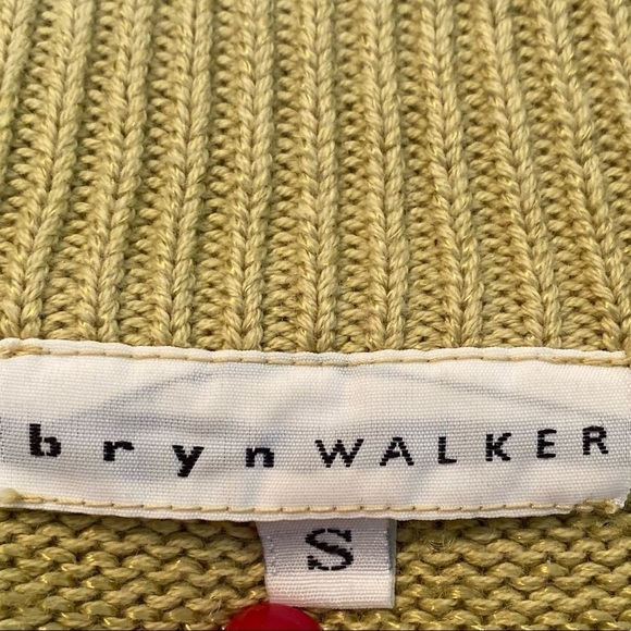Bryn Walker Zip Front Green Cotton Cardigan - S - Picture 4 of 10